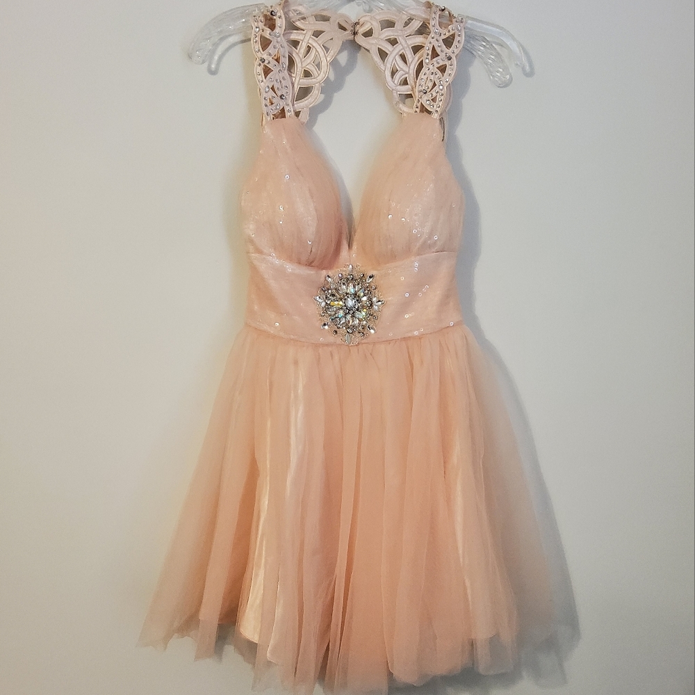 Bee Darlin Peach Junior Dress, Prom, Homecoming Size 9/10